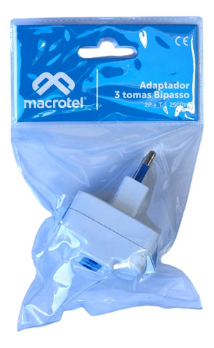 Enchufe Adaptador Triple Bipaso Macrotel 10/16 2500w