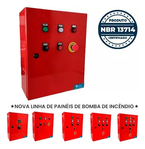 Painel De Incêndio 220v 3 Bomba C/ Alarme De Falhas + Sirene