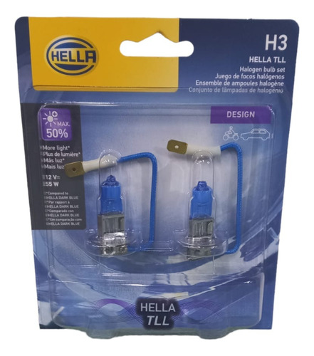 Lampara Hella H3 Efecto Xenón Blue 12v 55 W(hl-xb05)