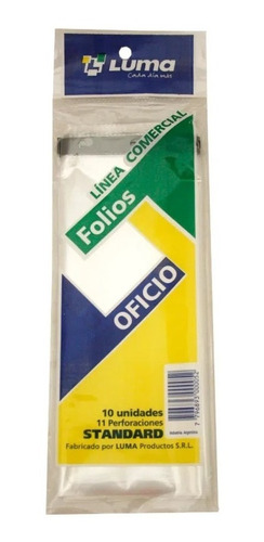 Folios Luma Standard Polietileno Oficio X 10 Unidades