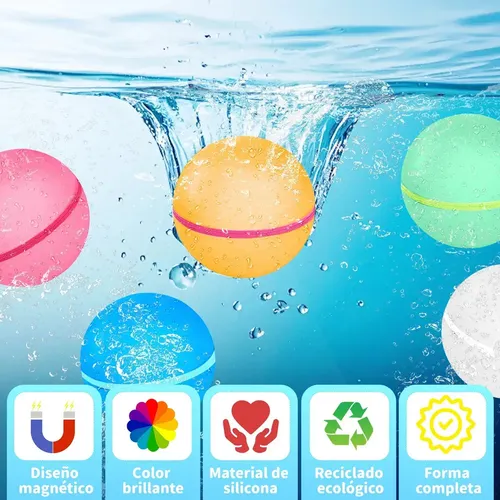 16 Globos De Agua Reutilizables De Silicona – Autosellables Y Rellenado Rápido – 4 Colores – Juguetes De Piscina Y Playa – Ecológicos, Seguros Y Duraderos – Diversión Sin Fin