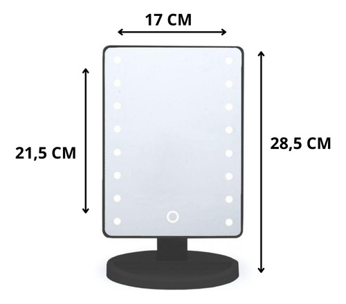 Espelho Mesa Camarim Luz De Led Maquiagem Portátil Regulagem