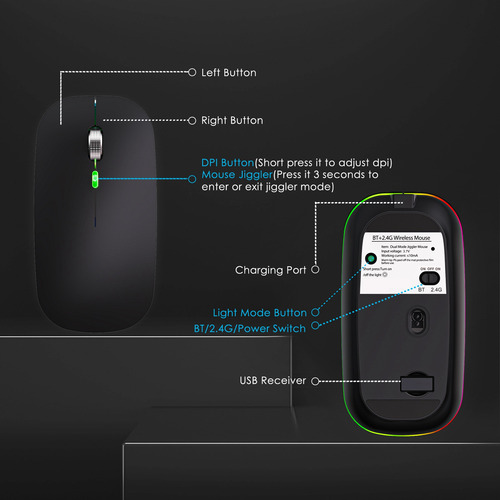 Mouse Jiggler Antihibernate Con Movimiento Automático Y Curs
