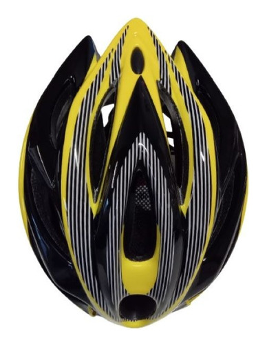 Casco Bicicleta Ciclismo Amarillo Go Max Luz Led Premium