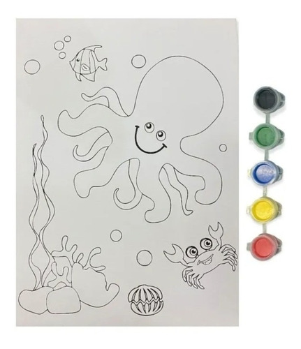 Bastidor Lienzo Para Niños Con Dibujos Para Pintar 30x40 Cm