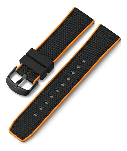Timex Correa De Tela De Liberación Rápida De 22 Mm, Camuflaje De Invierno Negro Con Hebilla Negra, Negro/naranja/negro, Moderno