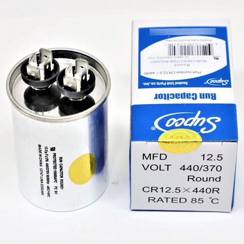 Supco Cr12.5x440r Hvac Motor Round Run Capacitor 12.5 Mf Jjb