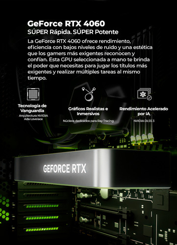 Pc Gamer Yeyian, Nvidia Geforce Rtx 4060 8gb Gddr6, Intel Core I5-12400f 4.40ghz, 32gb Ddr4 3200 Mhz, 512gb Nvme,1tb Hdd, 750w 80 Plus Bronze, Wi-fi 5, Bluetooth, Ypi-sa124fc-4601m