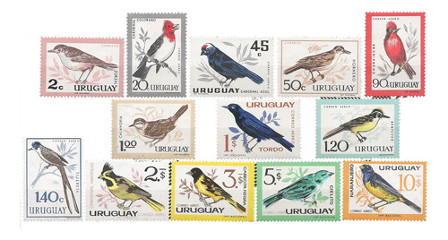 Uruguay Año 1962 Fauna Pájaros Catálogo $$ Ordinario+ae Mint