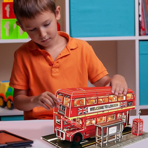 Puzzle 3d London Bus Edicion Nocturna Londres Cubicfun