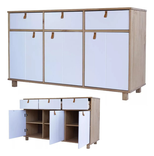 Bargueño Mueble Aparador Buffet Rack Madera Maciza Living