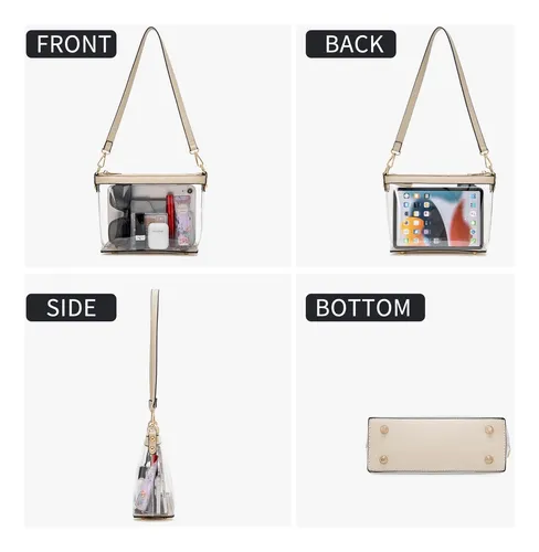 Y&r Direct Bolso Bandolera Transparente 3 En 1 Con Y Ribete