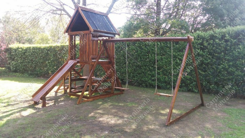 Juegos De Plaza En Madera C/hamacas,tobogan,trepadores
