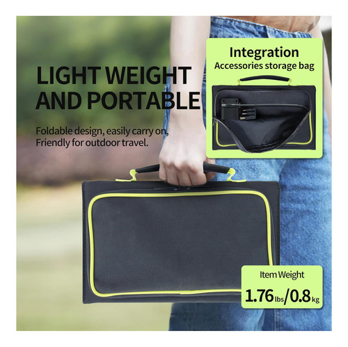 Greenmagic Cargador De Batería Solar Portátil De 20 Vatios