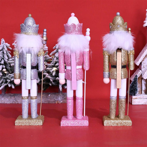 30cm Madera Cascanueces Rey Adornos Decoración De Navidad