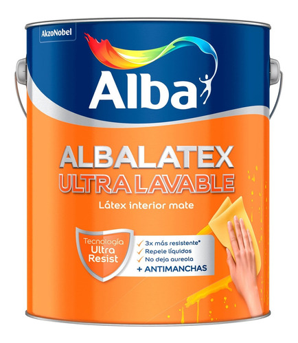 Albalatex Ultralavable Ideal Niños 10 Lts Repele Líquidos