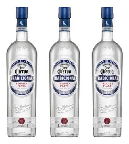 Paquete De 3 Tequila Jose Cuervo Tradicional Plata 950 Ml