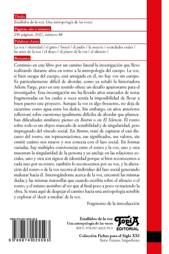 Imagen 2 de 3 de Estallidos De La Voz. Antropología Voces. David Le Breton