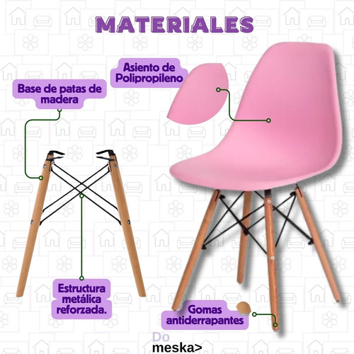 Set 6 Sillas Eames Minimalista Para Jardin Salas Comedor