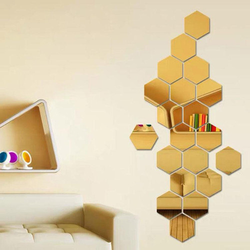 Para Juego De Pegatinas De 100 Piezas De Espejo Hexagonal