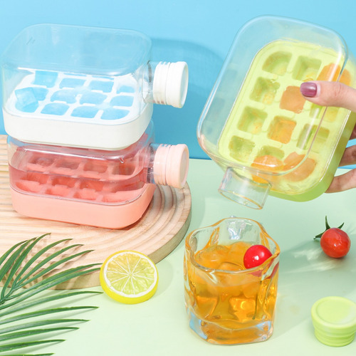 Molde Para Cubitos De Hielo De Silicona Con Bandeja Para Hie