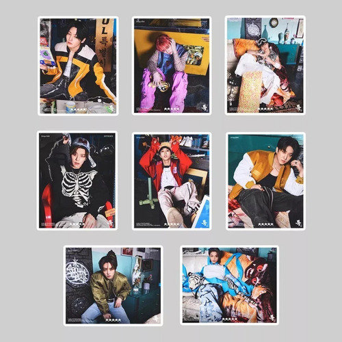 Stray Kids (55 Photocard + Sticker) Kit Pegatina + Lomocard