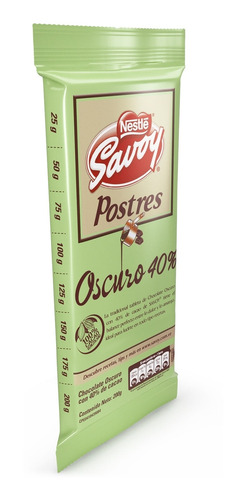 Imagen 4 de 9 de Savoy® Postres Oscuro 40% 200g