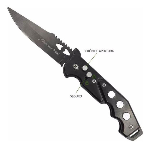 Cuchillo Táctico Navaja Militar Automática De Acero Apertura De Botón Seguro Pavonada Uso Rudo Daga Stiletto Acero Inoxidable