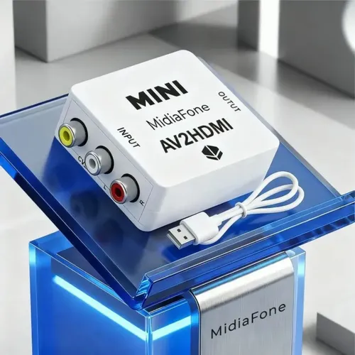 Conversor Entrada RCA AV Para Saída HDMI 1080p Adaptador AV2HDMI Compatível DVD Videogame Câmeras TV Antiga Para TV HDMI Conversão Analógica Para Digital Imagem Estável Plug Play Midiafone