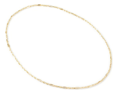 Cadena Torsal Figaro 3mm Oro Italiano Hueco 10k 60cm Color Dorado