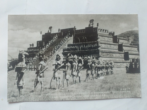 Mexico Teotihuacan Foto Postal Dioses Sacerdotes Guerreros 