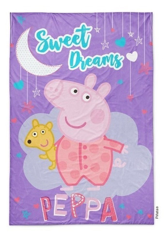 Frazada Flannel Pepa Pig 1 1/2 Plaza Piñata | Depaso335