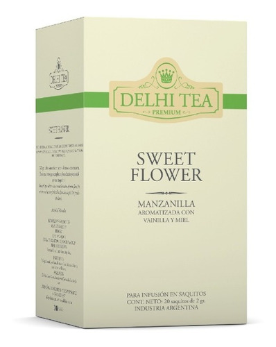 Imagen 1 de 4 de Te Premium Delhi Tea X 20 Saq. Sweet Flower