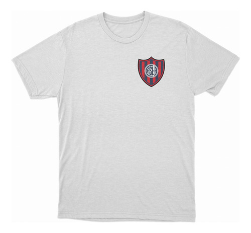 Remera Blanca San Lorenzo Escudo En El Corazon 