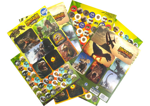 Genial Set 250 Stickers De Dinosaurios Calcomanias Kawaii