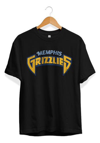 Remera Basket Nba Memphis Grizzlies Negra Logo Grizzlies