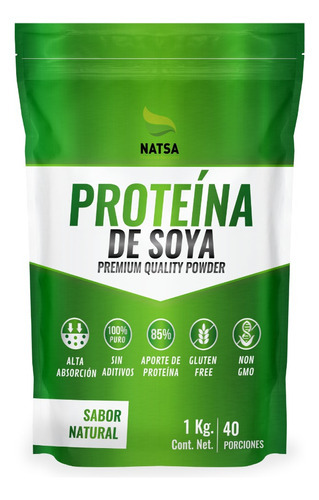  Natsa Proteina De Soya Calidad Premium 1 Kg Sabor Natural