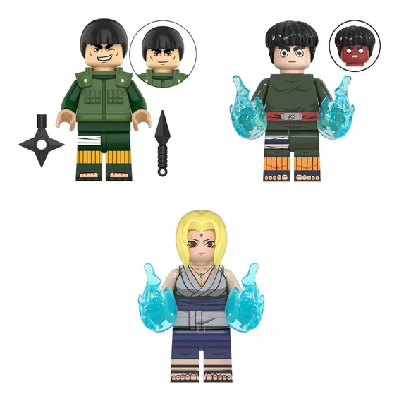 Set Figuras Para Lego Naruto Shippuden Gai Rock Lee Tsunade