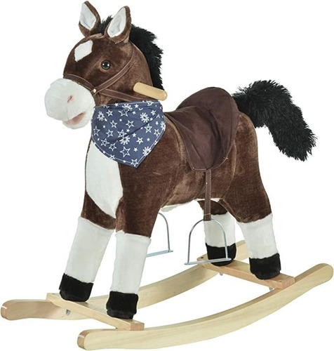 Qaba Juguete De Caballo Mecedora De Peluche Para Niños, Co.