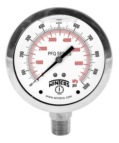 Manómetro Winters Pfq Caja 63mm Inox. Glicerina R1/4 Rangos