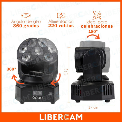 Imagen 6 de 10 de Cabezal Móvil Led Mini Beam 4 Led X 10w Rgbw Fiestas Boliche