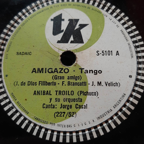 Pasta Anibal Troilo Y Su Orquesta Jorge Casal Tk C429