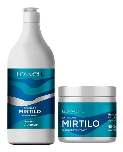 Kit Mirtilo Shampoo 1l + Máscara 450gr Lowell
