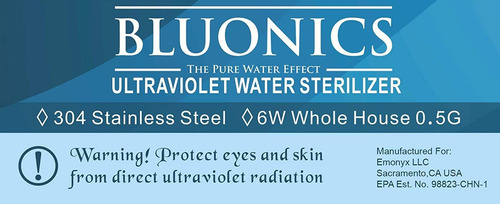 Bluonics 4 Etapa Filtro De Agua Potable Uv Luz Ultravioleta