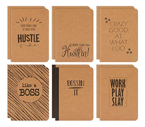 Paquete De 12 Cuadernos De Papel Kraft Para Boss Day, Boss T