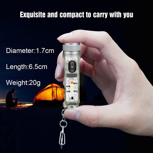 / Mini Llavero Antorcha Con Hebilla Usb Recargable Edc