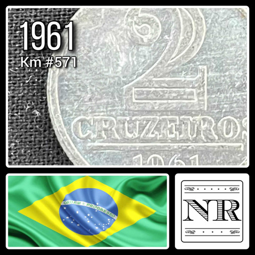 Brasil - 2 Cruzeiros - Año 1961 - Km #571 - Mapa