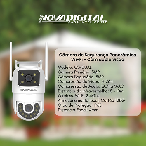 Câmera De Segurança Dupla Externa Dual Wi-fi Smartlife Alexa Branco