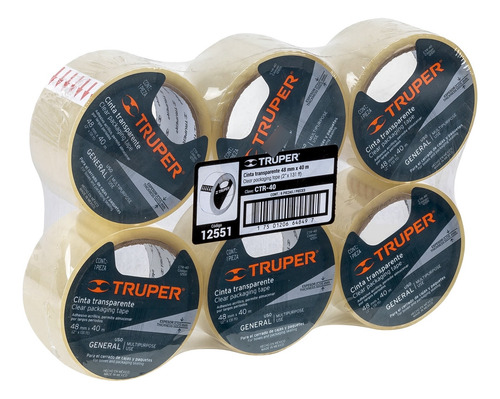 Cinta De Empaque 48mmx40m Transparente Truper
