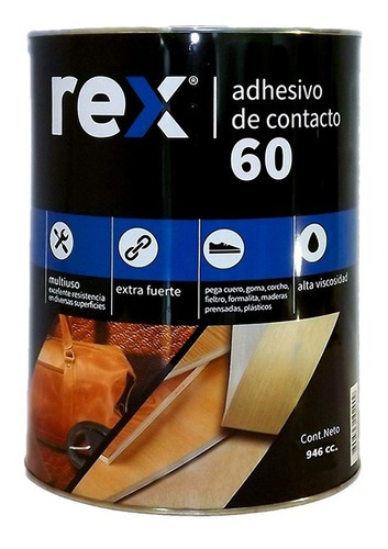 Adhesivo De Contacto Rex 60, Tarro 946 Cc